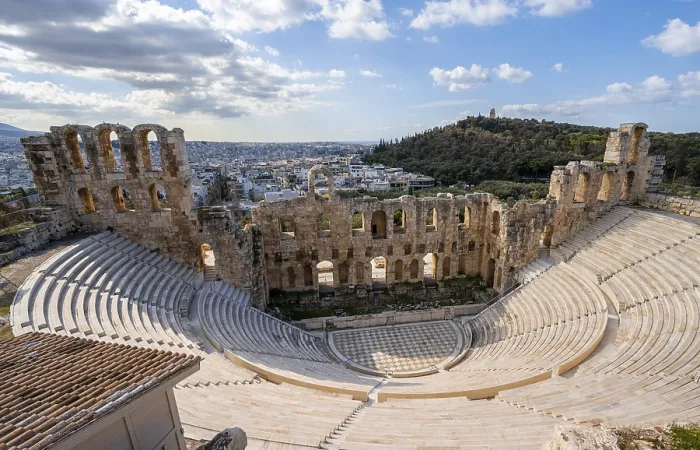 Framed Print : Acropolis Odeon of Herodes Atticus Print, Athens, Greece