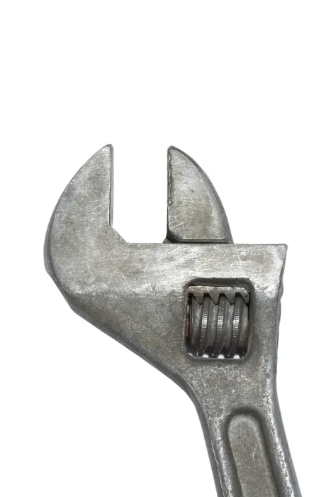 Framed Print : Old Adjustable Spanner Print Isolated on White Framed Print : Old Adjustable Spanner Print Isolated on White