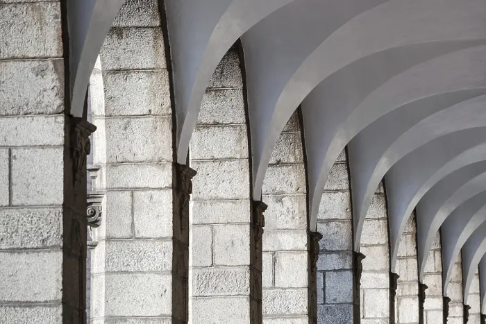Framed Print : Old Colonnade with Arched Ceiling Print Framed Print : Old Colonnade with Arched Ceiling Print