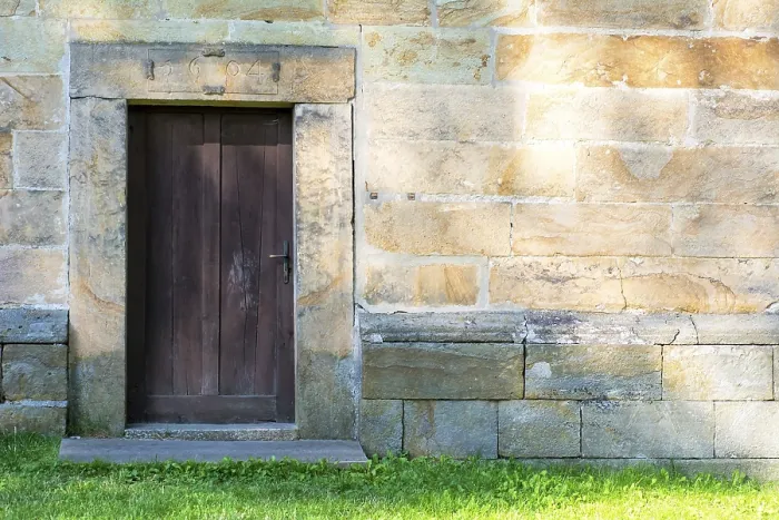 Framed Print : Old Doors with Stone Wall Print Framed Print : Old Doors with Stone Wall Print