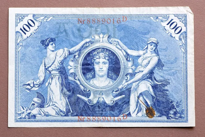 Framed Print : Old German Banknote Print 1908 Framed Print : Old German Banknote Print 1908
