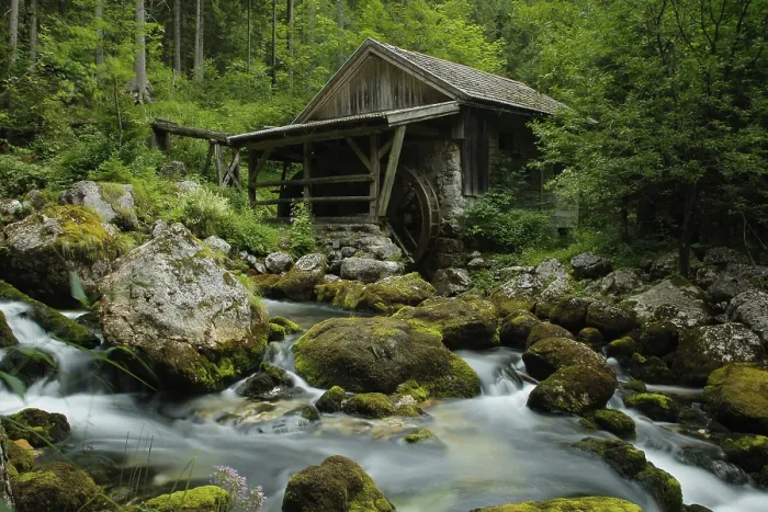 Framed Print : Old Mill at Gollinger Waterfall Print, Austria Framed Print : Old Mill at Gollinger Waterfall Print, Austria