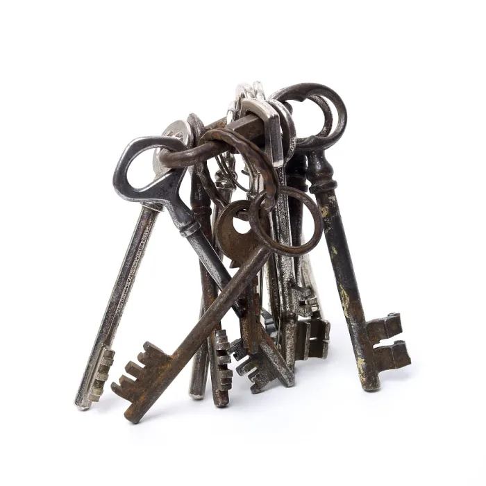 Framed Print : Old Rusty Keys Print on White Background Framed Print : Old Rusty Keys Print on White Background