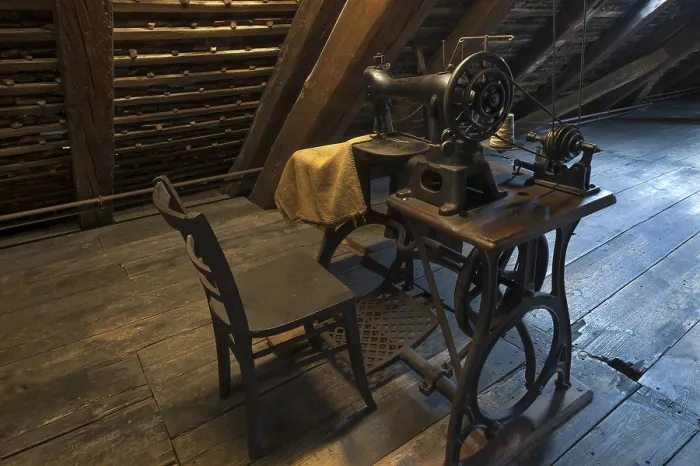 Framed Print : Old Sackmaker Sewing Machine Print, Lauf Mill, Germany Framed Print : Old Sackmaker Sewing Machine Print, Lauf Mill, Germany