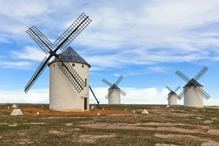 Framed Print : Campo de Criptana Old Spanish Windmills Print, Spain Framed Print : Campo de Criptana Old Spanish Windmills Print, Spain