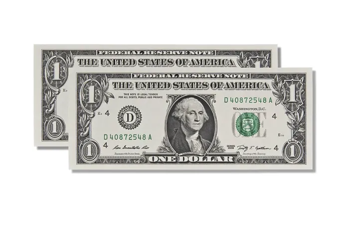 Framed Print : Two One-Dollar Bills Print Framed Print : Two One-Dollar Bills Print