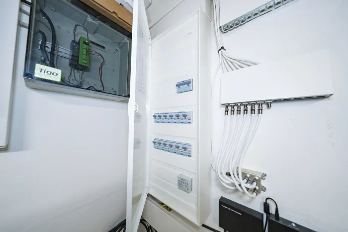 Framed Print : Open Electrical Distributor in Bright Technical Room Print Framed Print : Open Electrical Distributor in Bright Technical Room Print