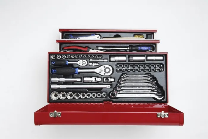 Framed Print : Open Toolbox Print, View from Above