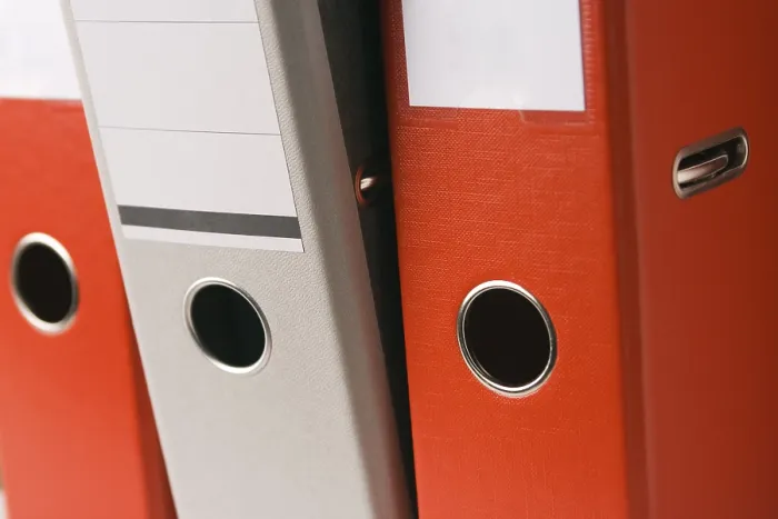 Framed Print : Orange and Grey Binders Print Framed Print : Orange and Grey Binders Print