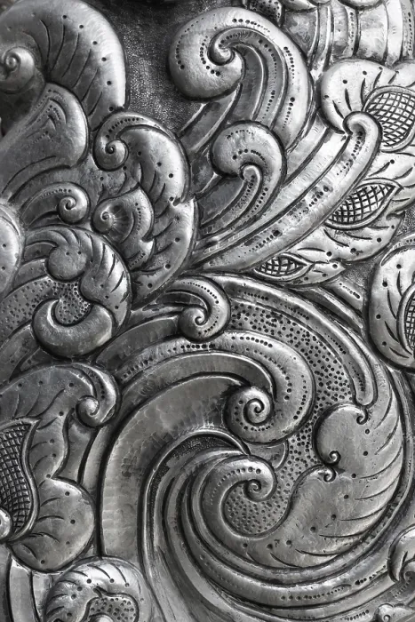 Framed Print : Oriental Pattern Silver Print Engraving Framed Print : Oriental Pattern Silver Print Engraving