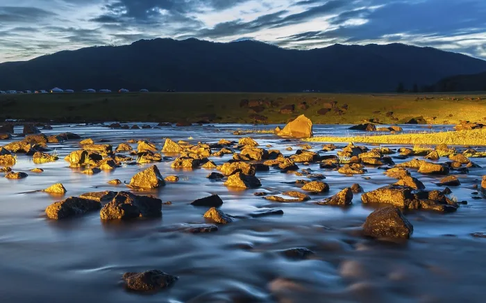 Framed Print : Orkhon River Print: Dramatic Sunlit Rocks, Mongolia Framed Print : Orkhon River Print: Dramatic Sunlit Rocks, Mongolia
