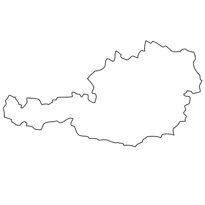Framed Print : Austria Outline Map Print