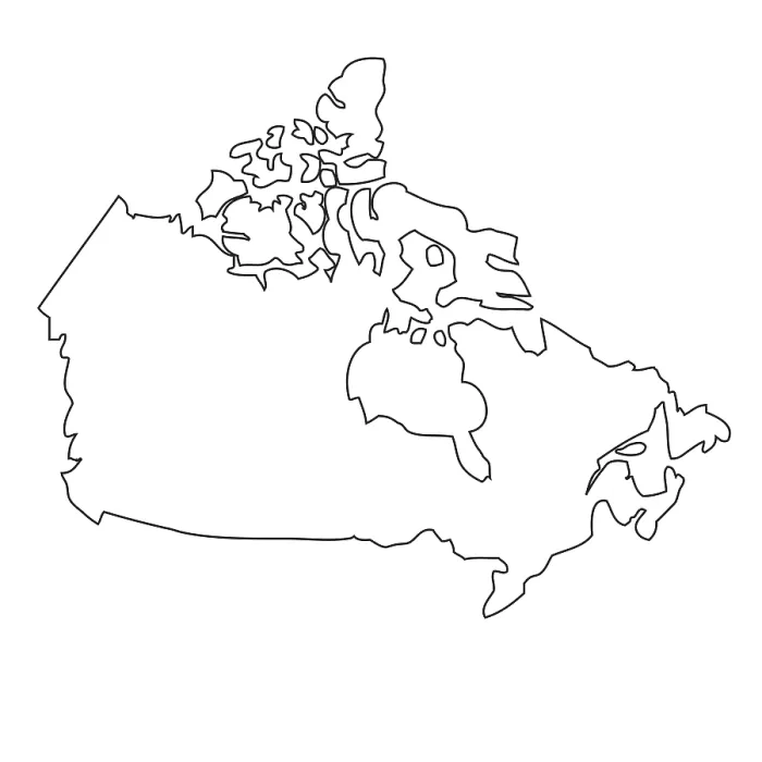 Framed Print : Canada Outline Map Print Framed Print : Canada Outline Map Print