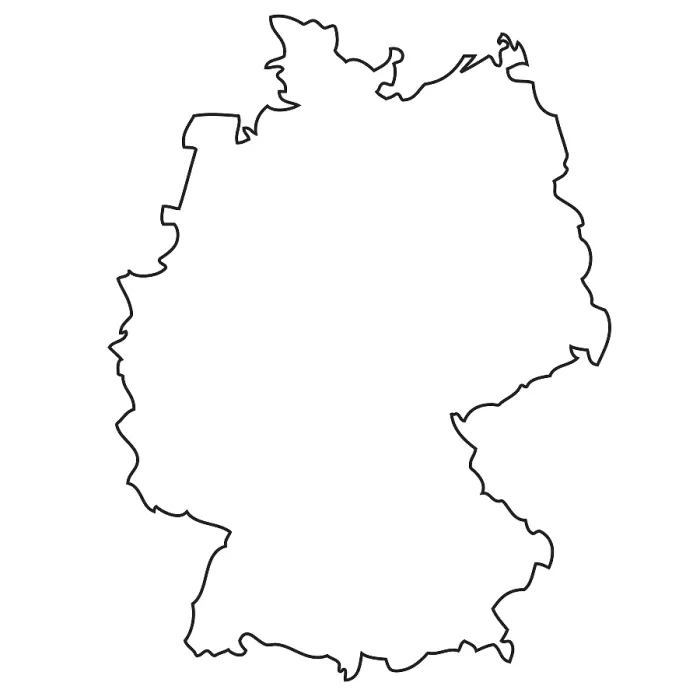 Framed Print : Germany Outline Map Print