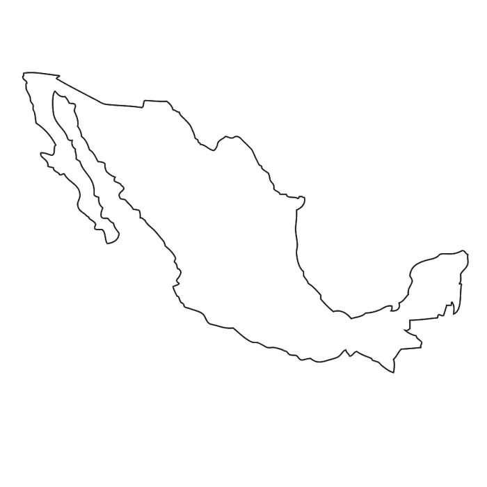 Framed Print : Mexico Outline Map Print Framed Print : Mexico Outline Map Print