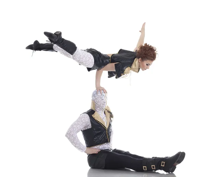 Framed Print : Modern Dancers in Acrobatic Pose Print Framed Print : Modern Dancers in Acrobatic Pose Print