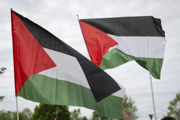 Framed Print : Two Palestinian Flags Against the Sky Print Framed Print : Two Palestinian Flags Against the Sky Print