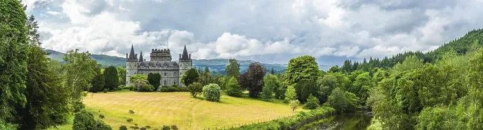Framed Print : Panorama Print of Inveraray Castle, Clan Campbell, Scotland Framed Print : Panorama Print of Inveraray Castle, Clan Campbell, Scotland