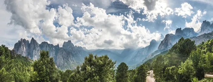 Framed Print : Panoramic Print of Col de Bavella Valley, Corsica, France Framed Print : Panoramic Print of Col de Bavella Valley, Corsica, France