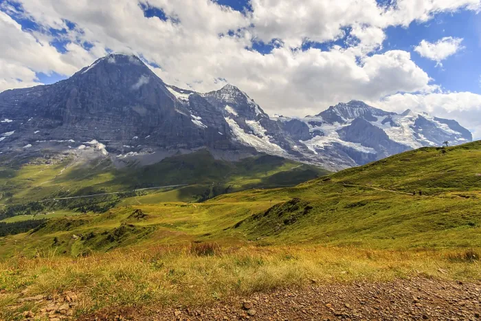 Framed Print : Panoramic Print of Eiger, Monch and Jungfrau Peaks Framed Print : Panoramic Print of Eiger, Monch and Jungfrau Peaks
