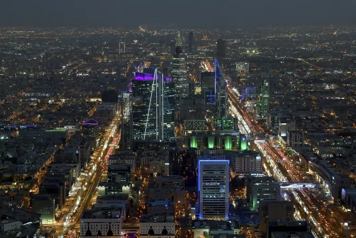 Framed Print : Panoramic View of Riyadh's Kingdom Center at Blue Hour Print Framed Print : Panoramic View of Riyadh's Kingdom Center at Blue Hour Print