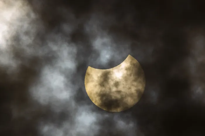 Framed Print : Partial Solar Eclipse 2022 Print, Lower Austria