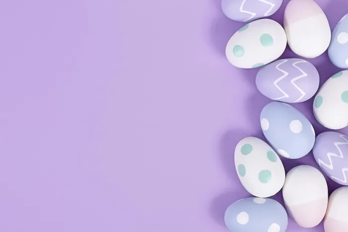 Framed Print : Pastel Easter Eggs Print on Violet Background Framed Print : Pastel Easter Eggs Print on Violet Background