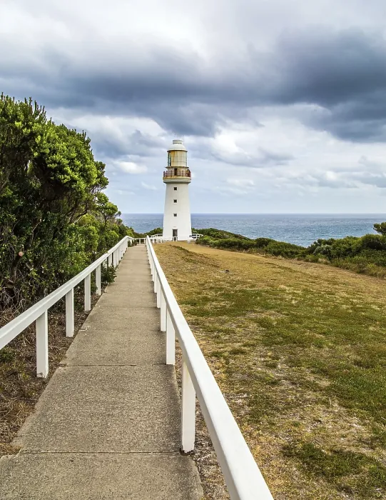 Framed Print : The Great Ocean Road Print: Lighthouse Fenced Path Framed Print : The Great Ocean Road Print: Lighthouse Fenced Path