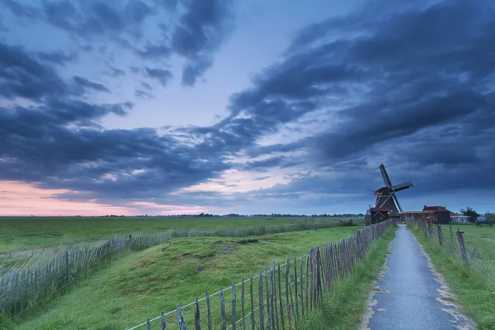 Framed Print : Path to Windmill Print, Groningen, Netherlands Framed Print : Path to Windmill Print, Groningen, Netherlands