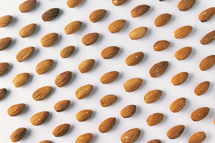 Framed Print : Almond Nuts Pattern Print on White Background Framed Print : Almond Nuts Pattern Print on White Background