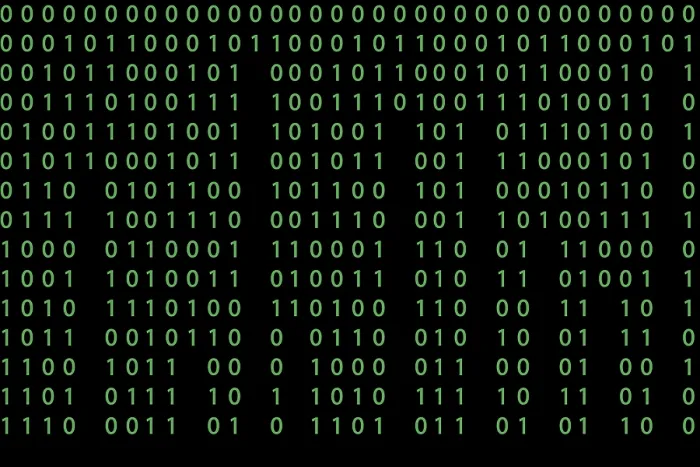 Framed Print : Binary Pattern Print on Dark Background