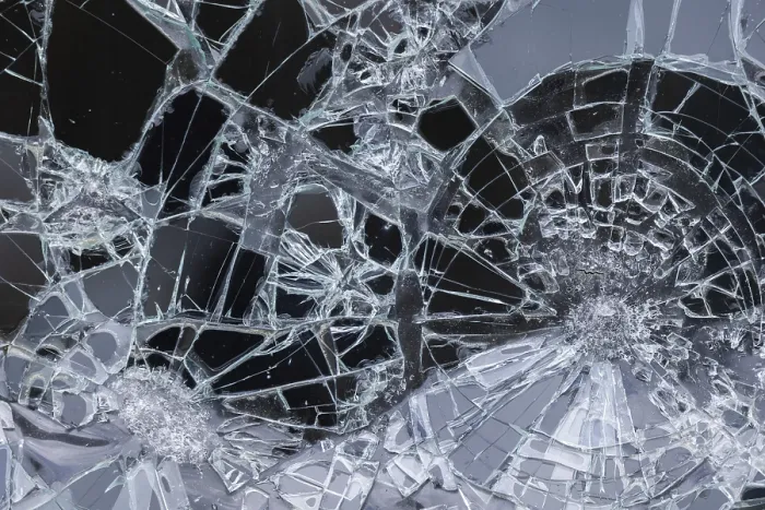Framed Print : Pattern of Smashed Window Pane Print