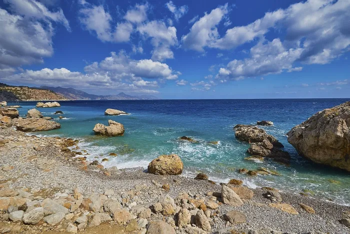 Framed Print : Pebble Beach Print, Kato Lakkos, Karpathos Greece Framed Print : Pebble Beach Print, Kato Lakkos, Karpathos Greece