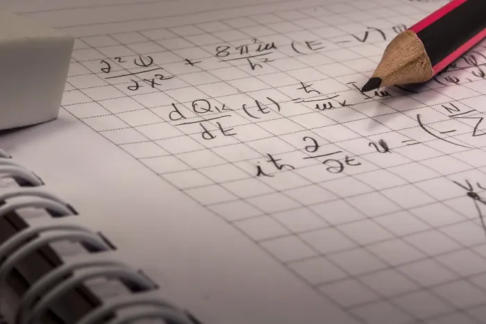 Framed Print : Mathematical Formulas Print on Notebook with Pencil Framed Print : Mathematical Formulas Print on Notebook with Pencil