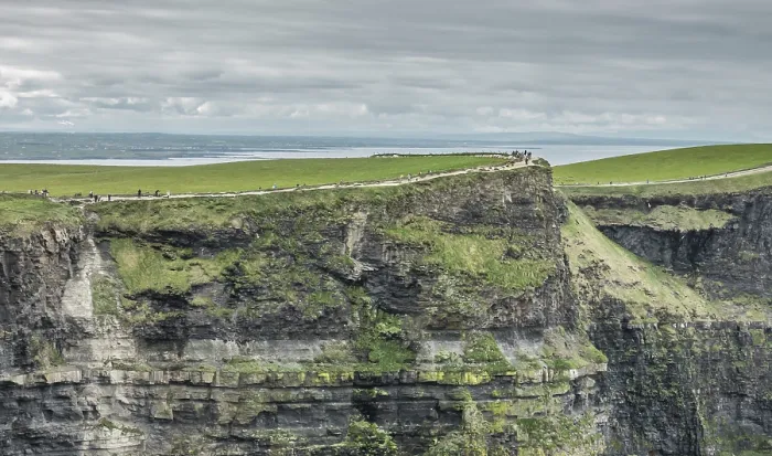 Framed Print : Cliffs of Moher Overcast Landscape Print, Ireland Framed Print : Cliffs of Moher Overcast Landscape Print, Ireland