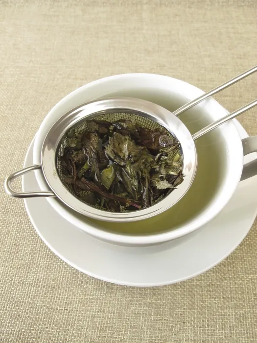 Framed Print : Peppermint Tea Print in a Tea Strainer