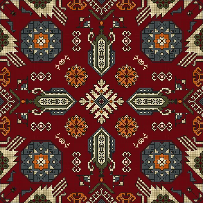 Framed Print : Persian Seamless Pattern Print Design
