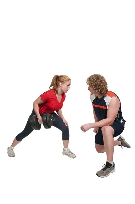 Framed Print : Personal Trainer Coaching Client During Exercise Print Framed Print : Personal Trainer Coaching Client During Exercise Print