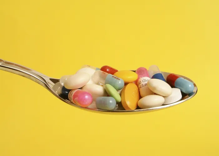 Framed Print : Pills on spoon Print Framed Print : Pills on spoon Print