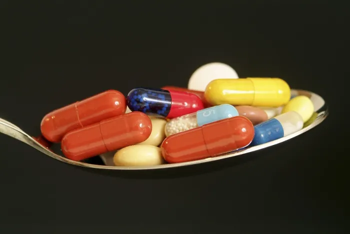 Framed Print : Pills on Spoon Print Framed Print : Pills on Spoon Print