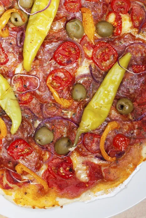 Framed Print : Detail of a Pizza with Pepperoni Print Framed Print : Detail of a Pizza with Pepperoni Print