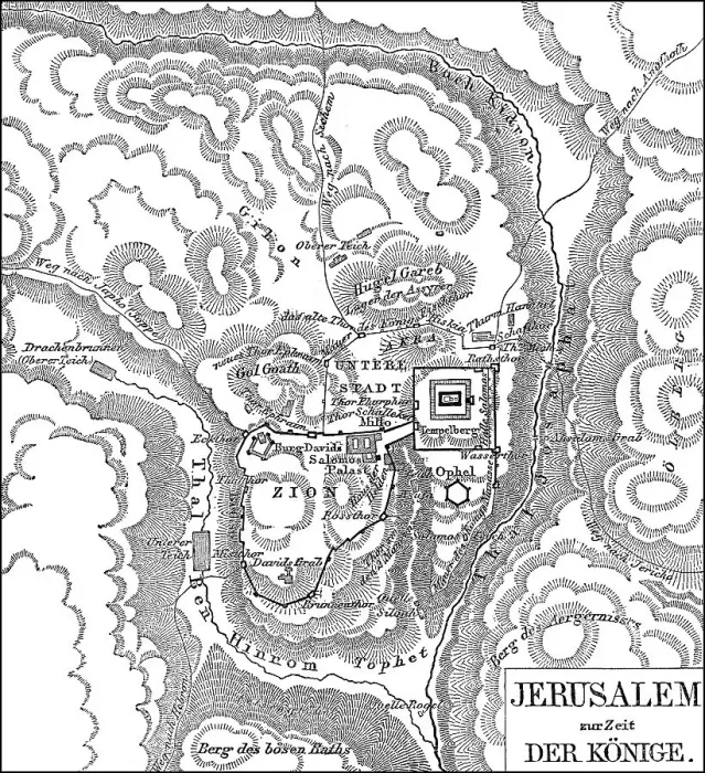 Framed Print : Print of Ancient Jerusalem Map circa 900 BCE Framed Print : Print of Ancient Jerusalem Map circa 900 BCE