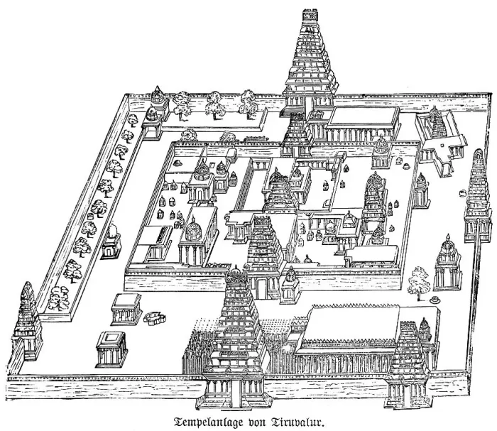 Framed Print : Historical Print of Tiruvallur Temple Complex Framed Print : Historical Print of Tiruvallur Temple Complex