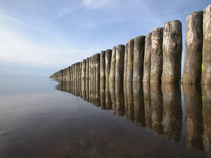 Framed Print : Planks in the Water Print by Paul Strand