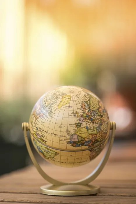 Framed Print : Planning the Next Journey: Miniature Globe Print Framed Print : Planning the Next Journey: Miniature Globe Print