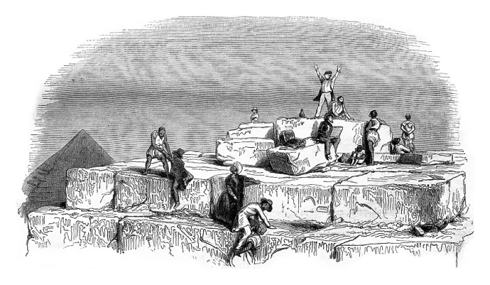 Framed Print : Vintage Print of the Cheops Platform, Great Pyramid Framed Print : Vintage Print of the Cheops Platform, Great Pyramid