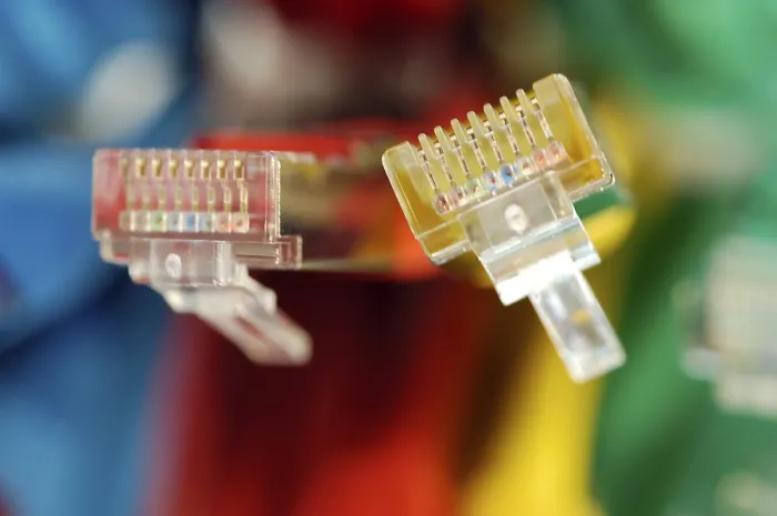 Framed Print : Coloured Network Cable Plugs Print Framed Print : Coloured Network Cable Plugs Print