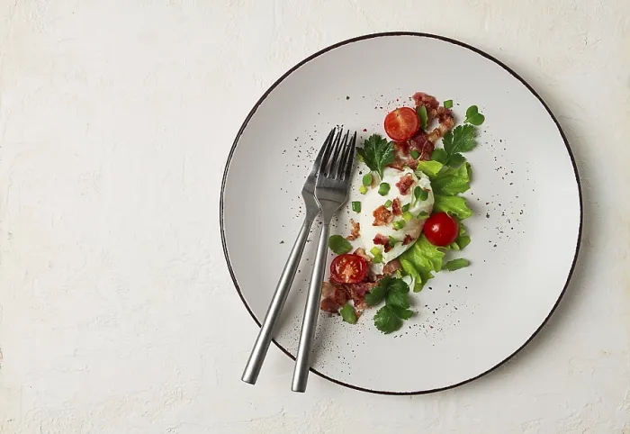 Framed Print : Poached Egg with Bacon and Vegetables Print Framed Print : Poached Egg with Bacon and Vegetables Print