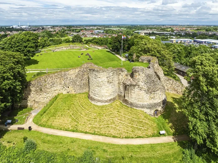 Framed Print : Pontefract Castle Print from a Drone, England
