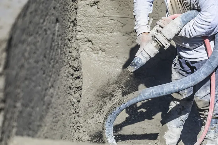 Framed Print : Pool Construction Worker Applying Shotcrete Print Framed Print : Pool Construction Worker Applying Shotcrete Print